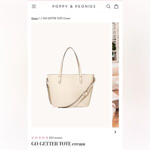 Poppy & Peonies Go Getter Tote in Cream